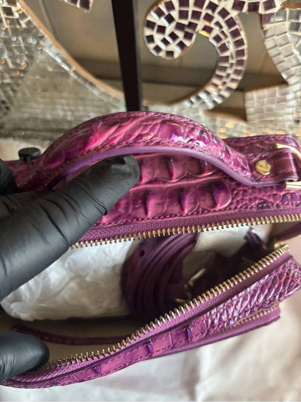 💕Brahmin Tori Dewberry Leather Top-Handle Bag‎